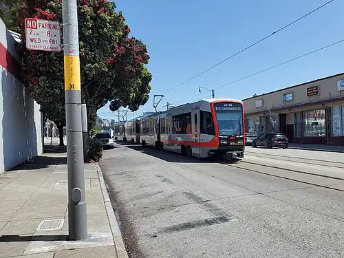 A train at 19th Avenue and Randolph, 2023