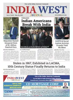 The front page of the May 20, 2022 issue of India-West