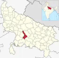 Location of Kanpur Nagar district in Uttar Pradesh