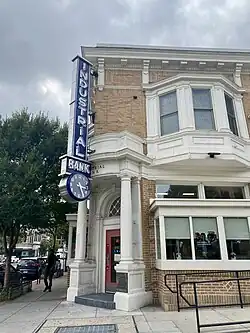 The Industrial Bank Storefront on U Street in Washington, featuring neon signage