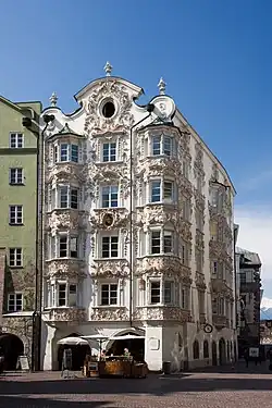 Rococo – Helbling House, Innsbruck, Austria, originally Gothic town house from the 15th century, renovated at the beginning of the 18th, and finished in 1732 by Anton Gigl