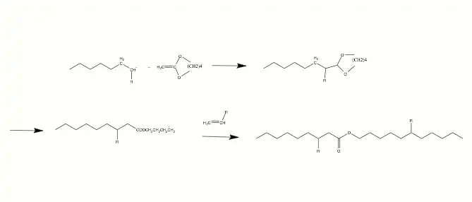 Insertion of an ester group into vinyl polymer