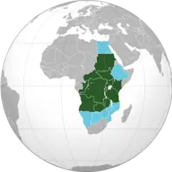 Member states (green) Co-opted members (light blue)