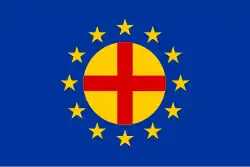 Flag of the Paneuropean Union (the stars were added after the creation of the Flag of Europe)