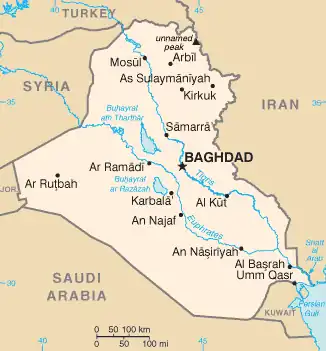 Image 1CIA map of Iraq, following typical labeling guidelines to maximize legibility and association (from Cartographic design)