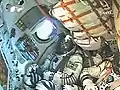 Pontes inside the Soyuz during launch to the ISS