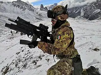 Italian soldier with a Beretta ARX160 assault rifle.