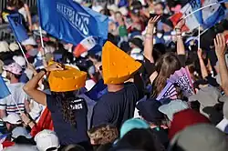 Image 41Cheesehead hats at the 2024 Summer Olympics (from Wisconsin)