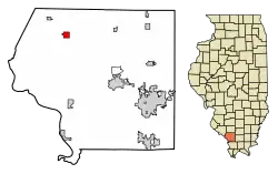 Location of Ava in Jackson County, Illinois