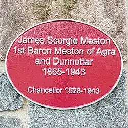 Plaque to James Scorgie Meston on the Meston Building at University of Aberdeen