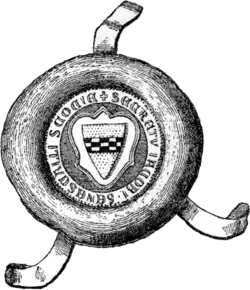 Black and white illustration of a mediaeval seal