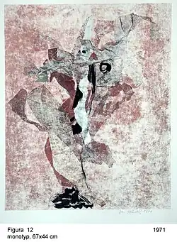 Figure 12, monotype 67 × 42 cm, 1971