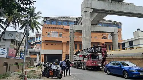 Side view of main building in November 2024