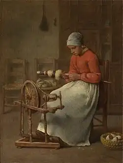 Woman Spinning (The Spinning Wheel), c. 1855-60. Clark Art Institute
