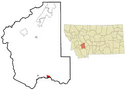 Location of Cardwell, Montana