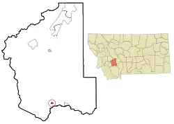 Location of Whitehall, Montana