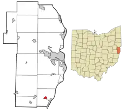 Location of Connorville in Jefferson County and in the state of Ohio