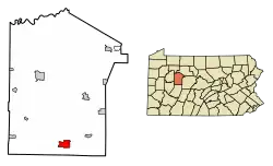 Location within Jefferson County and Pennsylvania
