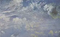 An oil sketch of clouds by John Constable, 1821–22