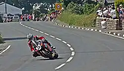 John McGuinness midway through Rhencullen in 2011