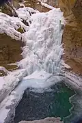 Frozen Lower Falls in Johnston Canyon