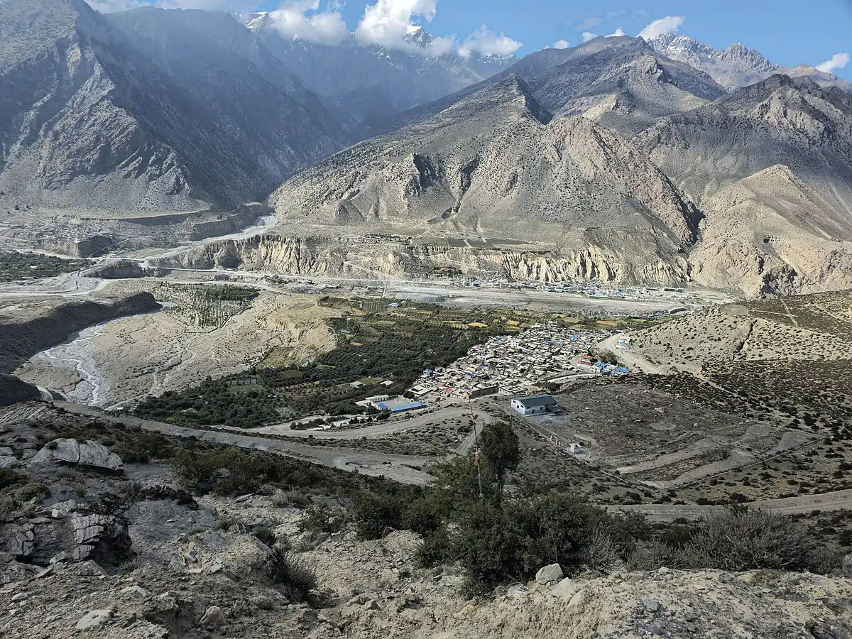 Aerial view of Jomsom