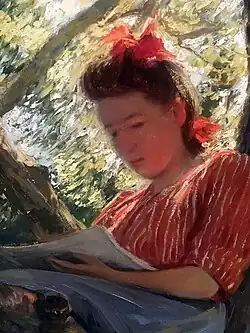 Reading in a Tree (detail), c. 1910