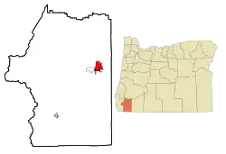 Location in Josephine County and the state of Oregon