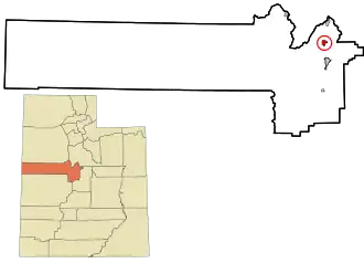 Location in Juab County and state of Utah