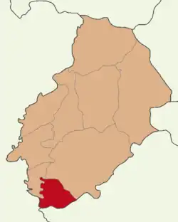 Map showing Çelebi District in Kırıkkale Province