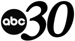 The ABC network logo next to an italicized black serif numeral 30