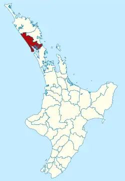 Kaipara district within the North Island
