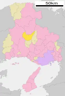 Location of Kamikawa in Hyōgo Prefecture