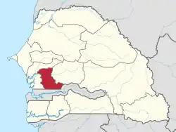 Location of Kaolack in Senegal