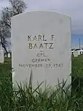 Grave of Karl F. Baatz, a German World War II POW