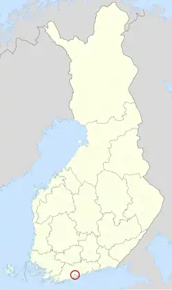 Location of Kauniainen in Finland