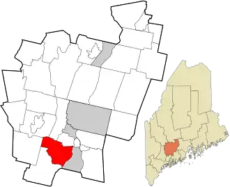 Location in Kennebec County and the state of Maine.