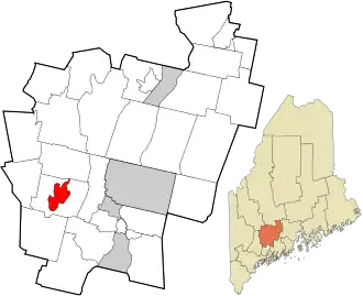 Location in Kennebec County and the state of Maine