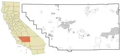 Location in Kern County and the state of California