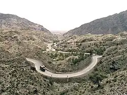 Image 18Peshawar sits at the eastern end of the Khyber Pass, which has been used as a trade route since the Kushan era approximately 2,000 years ago. (from Peshawar)