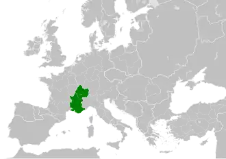 The Kingdom of Burgundy within Europe at the beginning of the 11th century