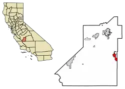 Location within California and Kings County