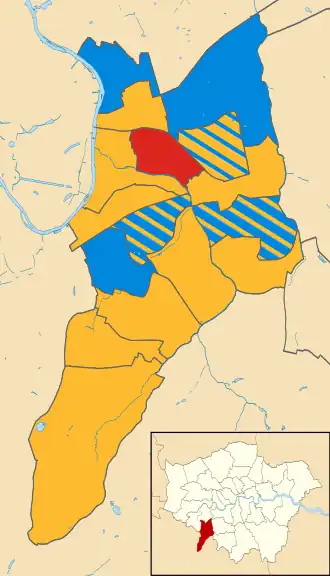 Kingston upon Thames 2002 results map
