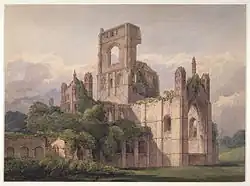 Painting of Kirkstall Abbey, done in 1850, by Charles Alban Buckler