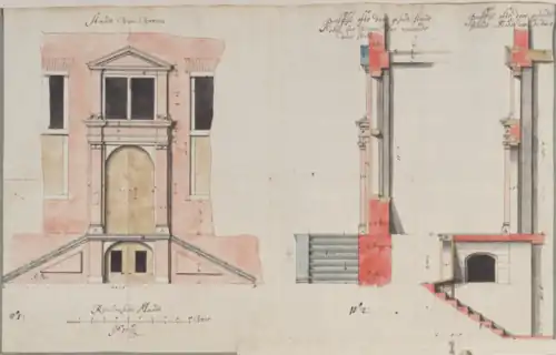 Design for the main entrance by Maurits Post (1671)