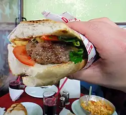 A sandwich with kofta in Turkey