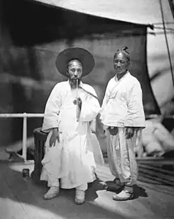 Korean official bearing the first dispatches on board the Colorado, June 1871