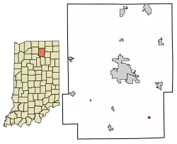 Location of Sidney in Kosciusko County, Indiana.