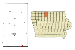 Location of Lu Verne, Iowa