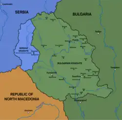 Map of the region of Kraishte